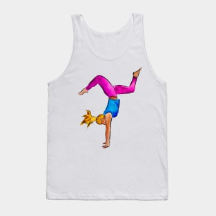 Blonde Girl Doing Handstand Tank Top